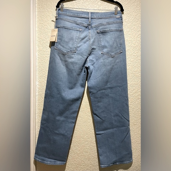 NEW MOTHER Rambler High Rise Ankle Straight-Leg Jeans Going Dutch Blue Size 33 - Picture 6 of 12